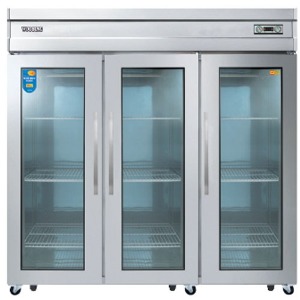 우성 CWS-1966DR-3G 업소용 냉장고 유리도어 냉장전용 직냉식 아날로그 3도어 1900x800x1900mm