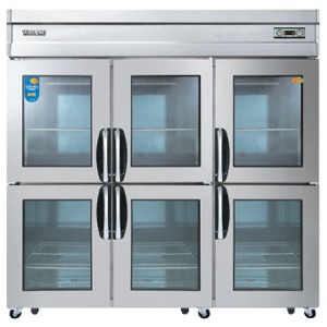 우성 CWS-1966DR-6G 업소용 냉장고 유리도어 냉장전용 직냉식 아날로그 6도어 1900x800x1900mm