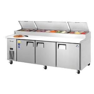 부성 에베레스트 B240P-3RRRS-E 업소용 피자 테이블 냉장고 상판작업대 밧드 간냉식 2370x845x1030mm