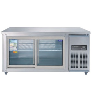 우성 CWSM-150RTG 업소용 테이블 냉장고 일반형 직냉식 디지털 유리도어 1500x700x800mm