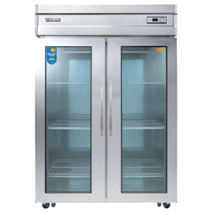 우성 CWS-1244DR-2G 업소용 냉장고 유리도어 냉장전용 직냉식 아날로그 2도어 1260x800x1900mm