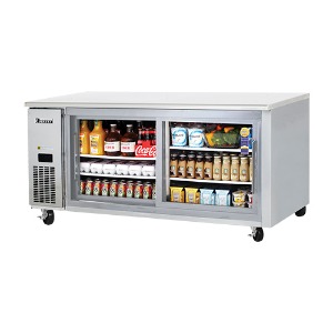 부성 에베레스트 B180CH-2RROS-E 업소용 콜드 테이블 냉장고 유리도어 미닫이방식 간냉식 1806x700x840mm