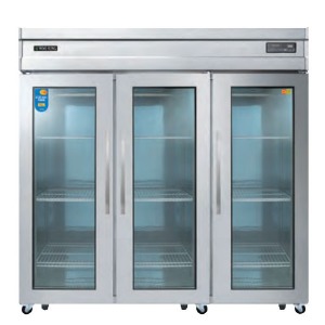 우성 CWSM-1966DR-3G 업소용 냉장고 유리도어 냉장전용 직냉식 디지털 3도어 1900x800x1900mm