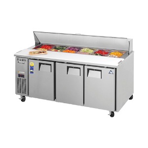 부성 에베레스트 B180S-3RRRS-E 업소용 샌드위치 테이블 냉장고 기계실좌측 간냉식 1806x700x1055mm