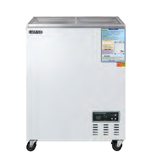 그랜드 우성 CWSM-160FAD 업소용 냉동 쇼케이스 유리 도어 냉동고 평대 아이스크림 냉동 식품 보관 160L 700x610x870mm